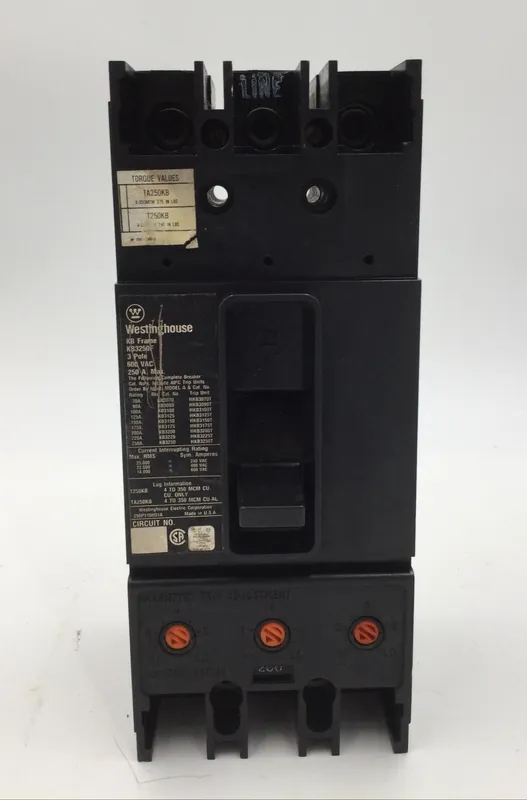 Westinghouse KB3250F 250 Amp 3 Pole 600V w/200 Amp Shunt Trip Circuit Breaker While Supplies Last