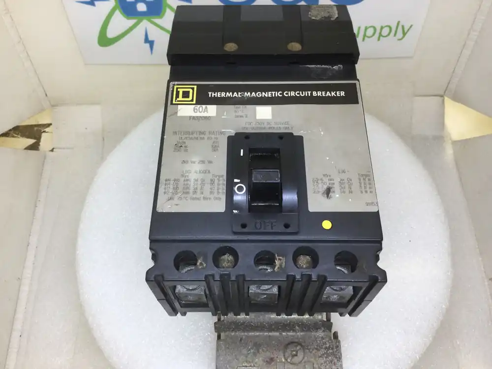 Limited Time Square D FA32060 60 Amp 3 Pole 240V Type FA I-Line Circuit Breaker