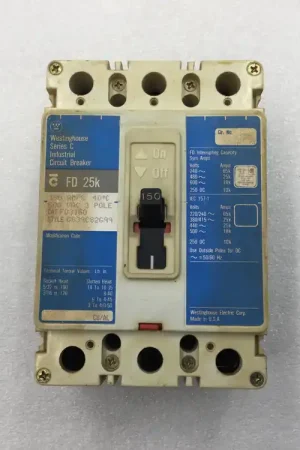Popular Cutler Hammer/Westinghouse FD3150 150 Amp 3 Pole 600V Circuit Breaker