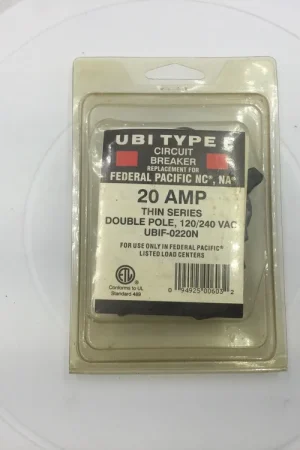 Markdown CE Inc UBIF-0220N 20 Amp 2 Pole 120/240V Thin Circuit Breaker