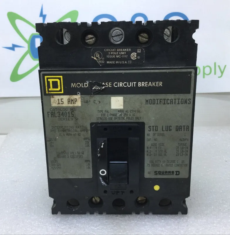 Hot Deal Square D FAL34015 15 Amp 3 Pole 480V Type FAL Circuit Breaker