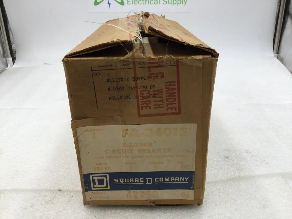 Direct From Manufacturer Square D FA34015 15 Amp 3 Pole 480V Type FA I-Line Circuit Breaker