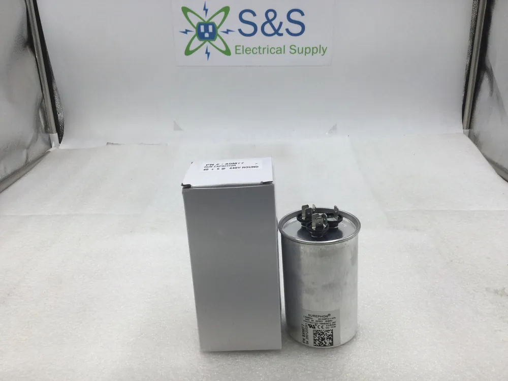 Surephon 89M77 40+5 MFD 440 VAC +/- 5% Round Run Capacitor While Supplies Last