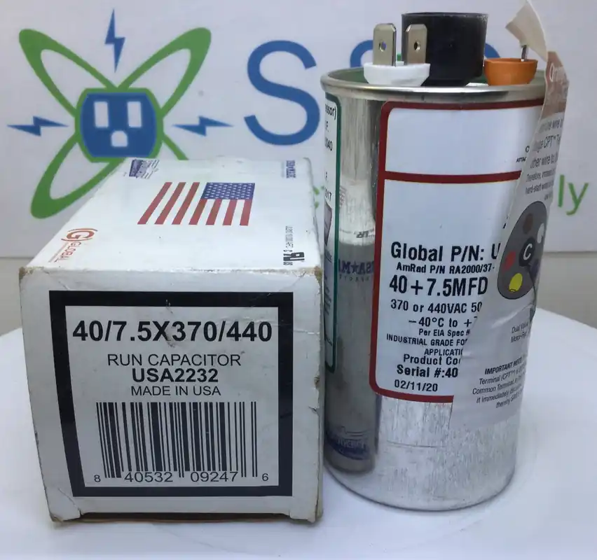 Amrad USA2232 40+7.5MFD +10%/-5% 370/440V 50/60Hz Capacitor - w/ CPT Buy Today
