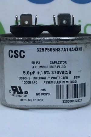 CSC 325P505H37A14A4XN1 5.0uF -/+6% 370VAC 50/60Hz Capacitor One Day Deal