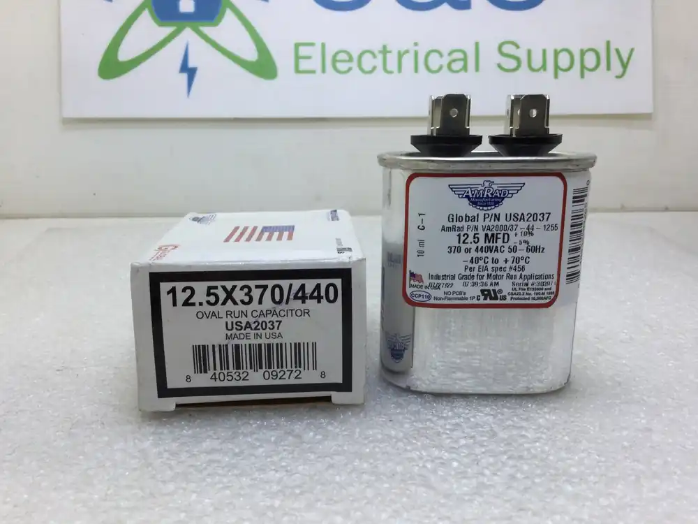 Popular Amrad USA2037 12.5MFD +10%/-5% 370/440V 50/60Hz 70c/-40c Capacitor