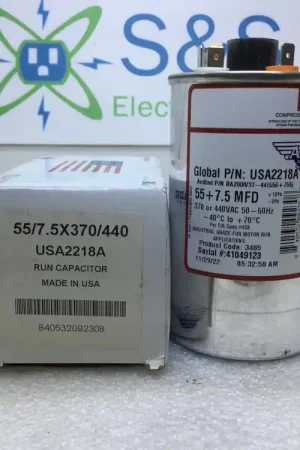Holiday Sale Amrad USA2218A 55+7.5MFD +10%/-5% 370/440V 50/60Hz 70c/-40c Capacitor
