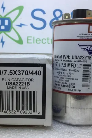 Amrad USA2221B 60+7.5MFD +10%/-5% 370/440V 50/60Hz 70c/-40c Capacitor w/ CPT Grab Now