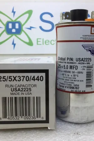 Amrad USA2225 25+5.0MFD +10%/-5% 370/440VAC 50/60Hz 70c/-40c Time-Limited