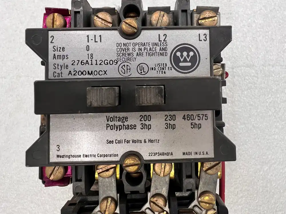Don’t Miss Out Westinghouse Motor Control A200MOCX Size 0 18 Amp 3 Phase 460/575v @5Hp Contactor
