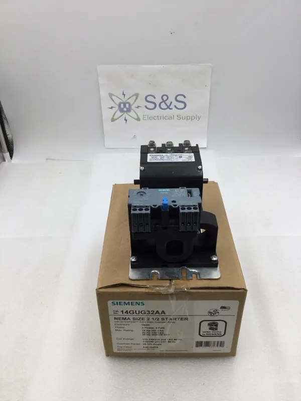 Siemens 14GUG32AA 3 Phase Nema Size 2 1/2 Motor Starter with Overload Relay 60 Amp 200-575 VAC 15-30 HP 120/240 VAC Coil Bulk Order