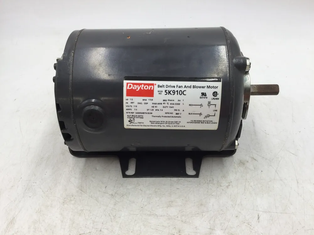 Dayton 5K910C Belt Drive Fan and Blower Motor 1/2 HP 115 VAC 1725 RPM Must Have