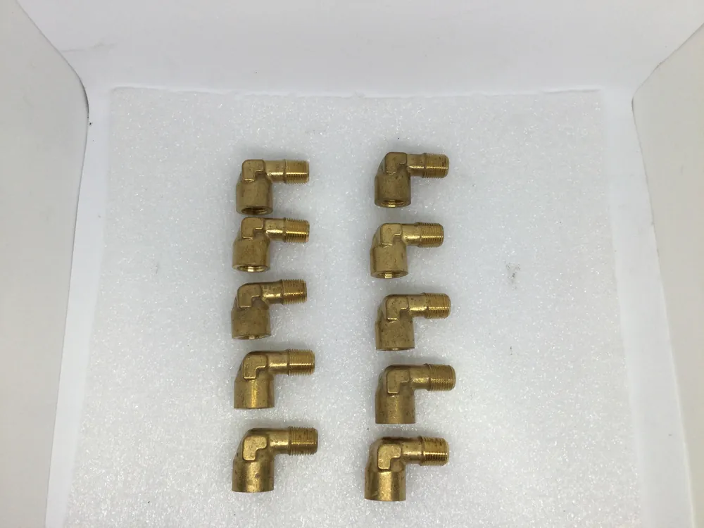 Factory Price (Lot Of 10) 1/8" NPT Street 90 Degree Elbow Brass Fitting FNPT MNPT
