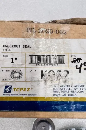 Special Offer Topaz KO52 1" KnockOut Seal Steel KO