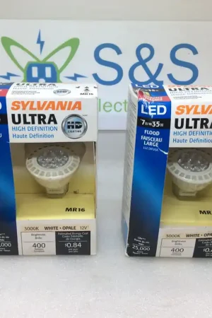 Sylvania LED7MR16/DIM/930/FL36/P 7W LED 2 Pin MR-16 Base 3000K HD Flood Lamp (New In Box) Clearance