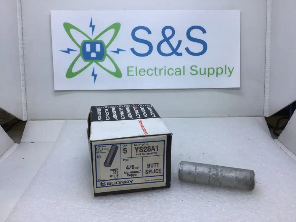 Burndy YS28A1 Compression Style Butt Splice for 4/0 Aluminum/Copper Wire Free Shipping