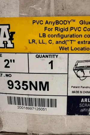 (1) Arlington 935NM Anybody Pvc 5-In-1 Conduit Body 2" Limited Edition