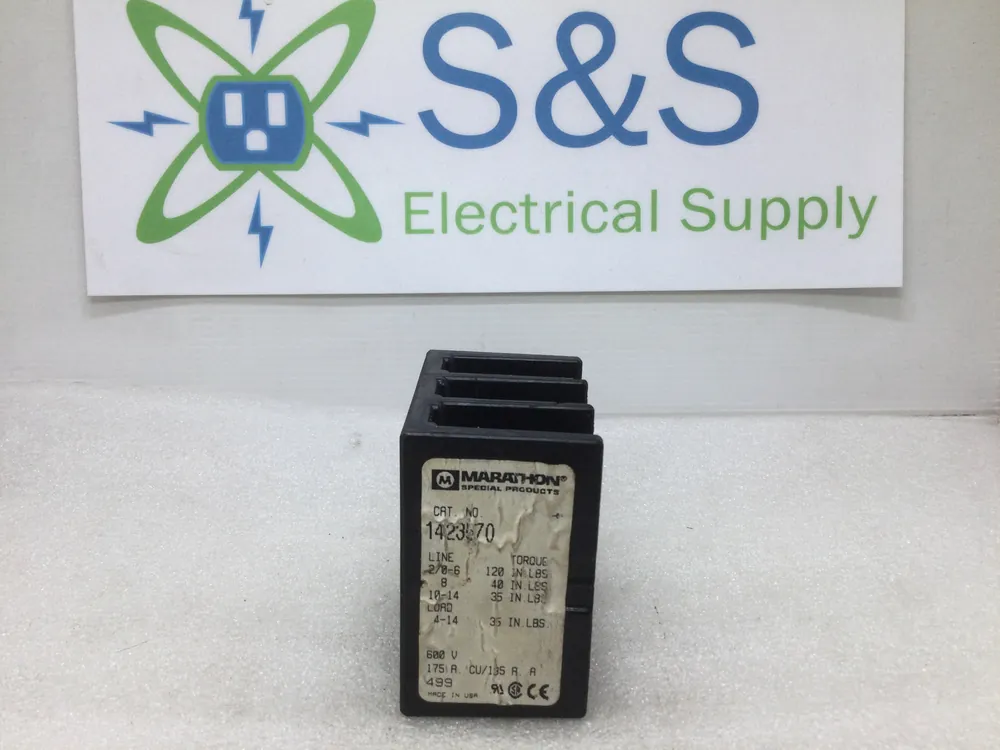 Limited Edition Power Distribution Terminal Block - Marathon 1423570 3 Pole 600v 175a