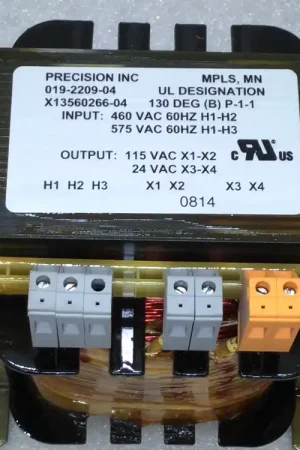 Sale Precision Inc. 019-2209-04/X13560266-04 General Purpose Transformer 460/575V Primary