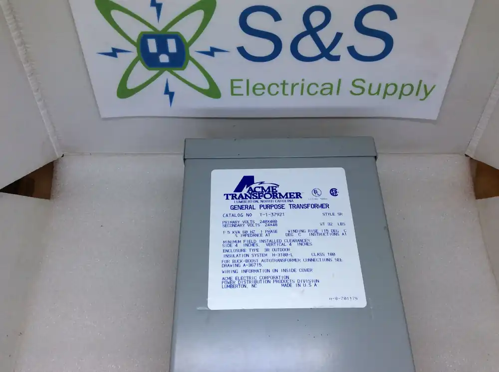 Fresh Stock Acme Transformer T-1-37921 Single Phase 1.5kVA 240x480V Primary/24x48V Secondary Nema3R