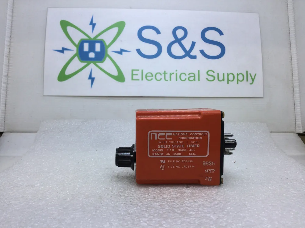 National Controls Corporation T1K-3600-462 24 VDC Time Delay Relay with a Range of 36-3600 Seconds Hot Deal