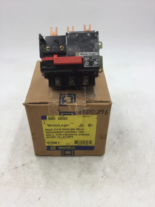 Certified Square D 9065 Type SR220 Motor Logic Overload Relay Module 15-45 Amps Series C
