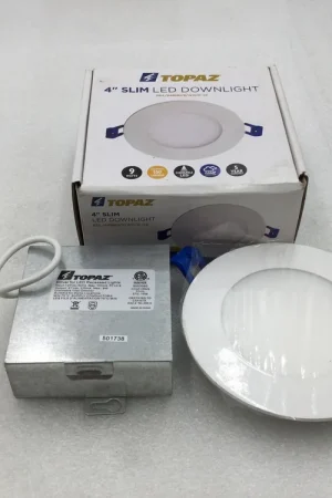 Limited Edition Topaz Lighting RDL/44RND/9/WH/D-50 LED 9W 120V Dimmable 4" Slim Downlight -77230