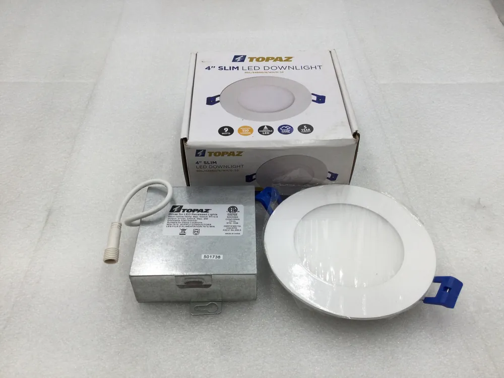 Limited Edition Topaz Lighting RDL/44RND/9/WH/D-50 LED 9W 120V Dimmable 4" Slim Downlight -77230