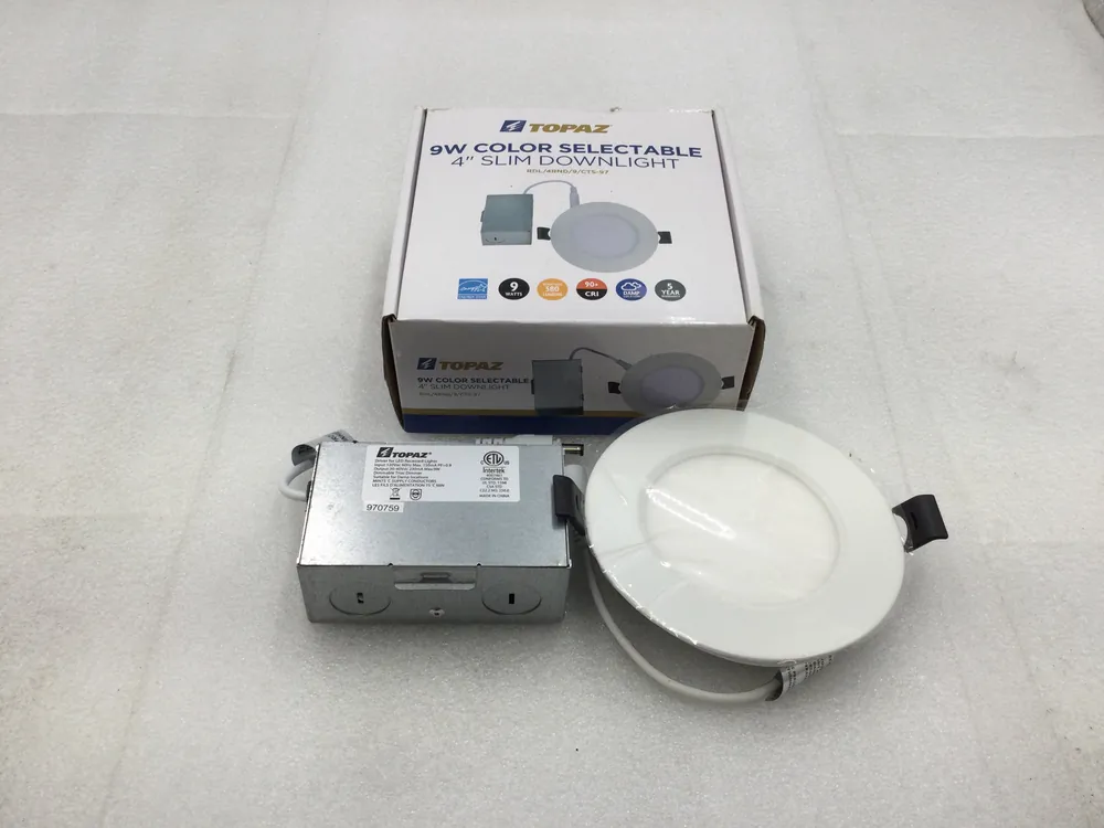 Buy Today Topaz RDL/4RND/9/CTS-97 LED 9 Watt Dimmable Color Selectable 4" Slim Downlight