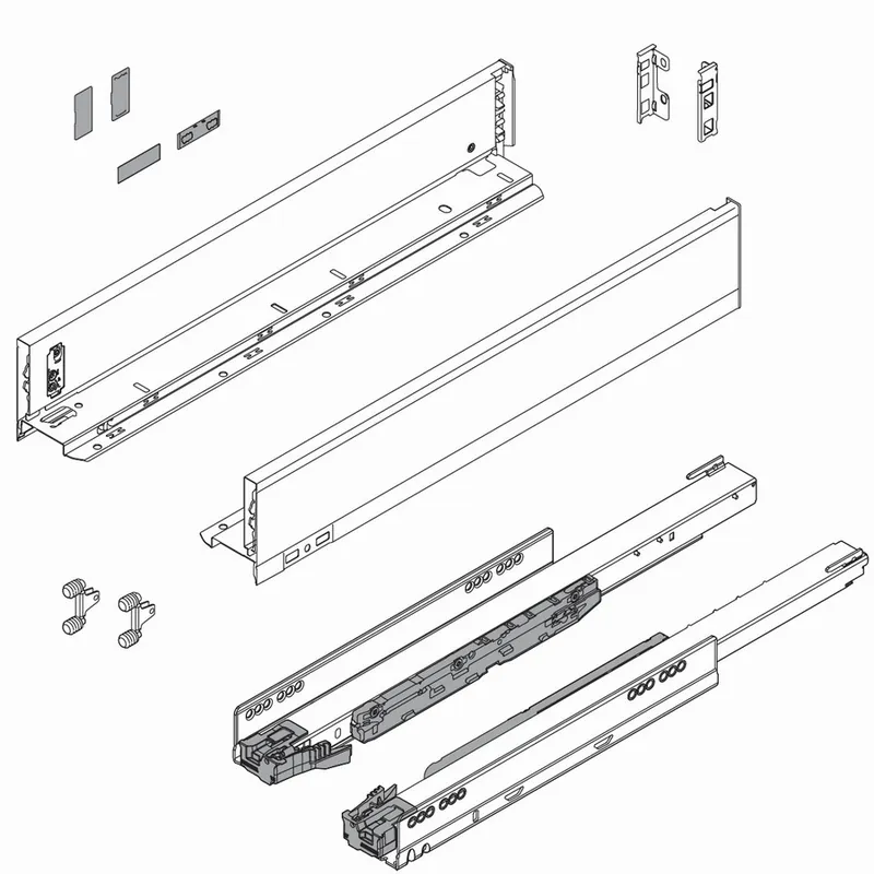 Blum LEGRABOX Pure 18" M Height Cabinet Profile Set Silk White Blum 770M45S0S Save Now