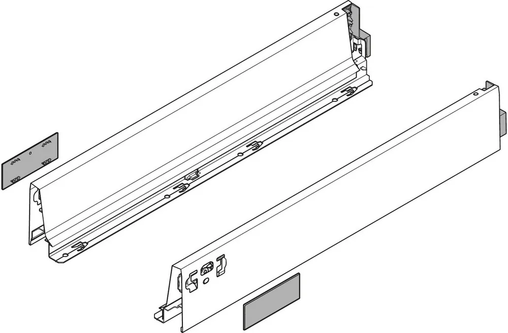 Blum 11" TANDEMBOX 358M Drawer Side 3-3/8 Height Gray Set (Right & Left) Blum 358M2702SA Limited Edition