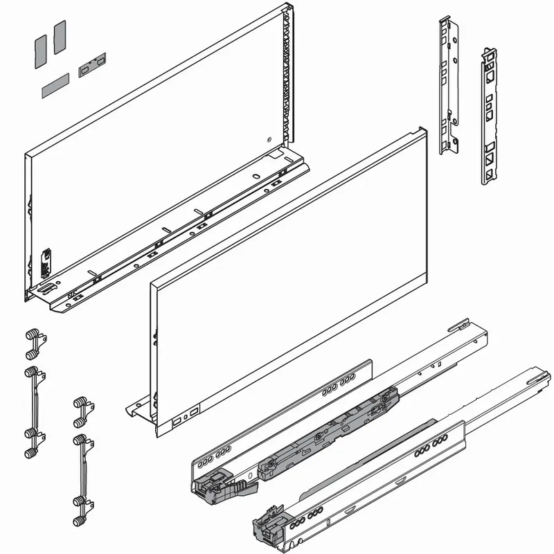 Grab Now Blum LEGRABOX Pure 20" F Height Heavy-Duty Cabinet Profile Set Silk White Blum 773F50S0S