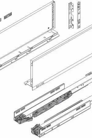 Secure Checkout Blum LEGRABOX Pure 18" C Height Heavy-Duty Cabinet Profile Set Silk White Blum 773C45S0S
