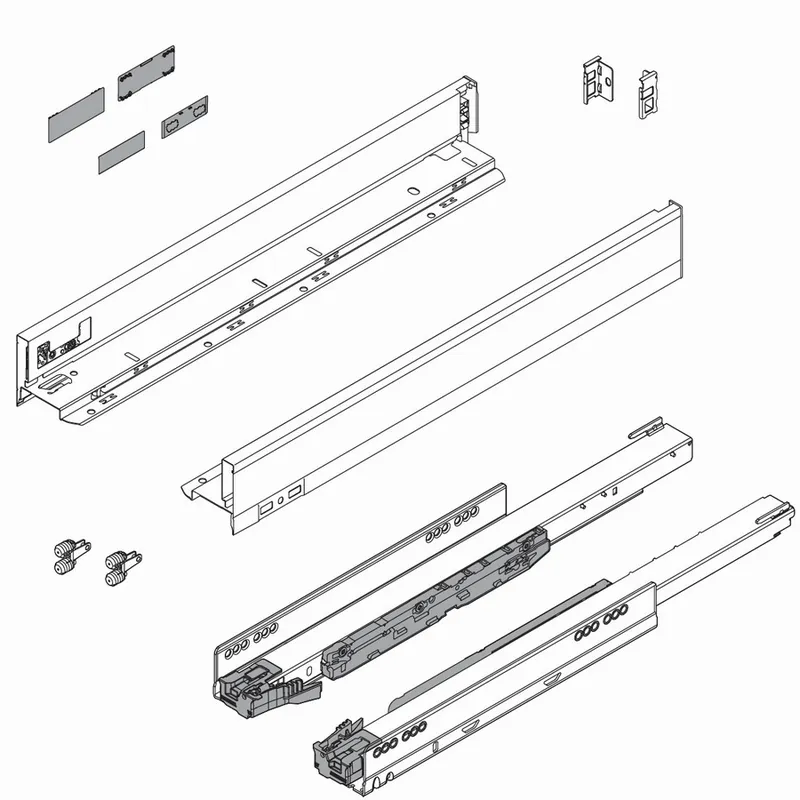 Free Shipping Blum LEGRABOX Pure 22" N Height Cabinet Profile Set Silk White Blum 770N550S0S