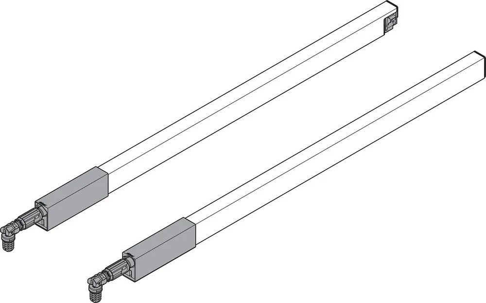 Reduced Price Blum 26" Top Gallery Rail Set (Right & Left) 650mm Gray Blum ZRG.587RSIC
