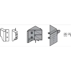 No Minimum Order Blum TANDEMBOX Space Corner Set (Front & Rear Brackets) M Height Dust Gray/Nickel Blum ZSF.340E.M1