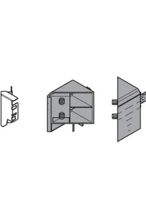 Original Blum TANDEMBOX Corner Set (Front & Rear Brackets) White Aluminum/Gray Blum ZSF.340E.M1