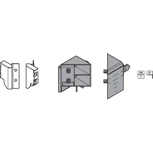 Original Blum TANDEMBOX Corner Set (Front & Rear Brackets) White Aluminum/Gray Blum ZSF.340E.M1