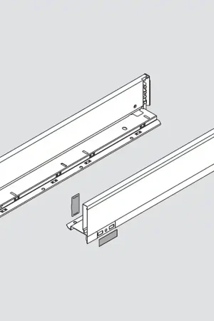 Limited Offer Blum LEGRABOX 20" M Height (3-9/16") Drawer Profile BLUMOTION Stainless Steel Blum 770M5002I