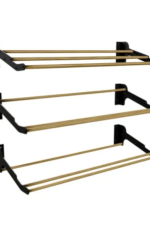 New Arrival 13-1/2" x 27-1/4" x 5" Wine Display Shelf Rack Gold Federal Brace FB-08954