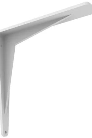 Top Rated Chevron Countertop Support Bracket 18" x 2" x 18" Flat White Federal Brace 40465