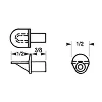 Hughes PGH800CL, 5mm Bore, Polymer Shelf Support, L-Shaped, Clear, 100-Pack Low Price