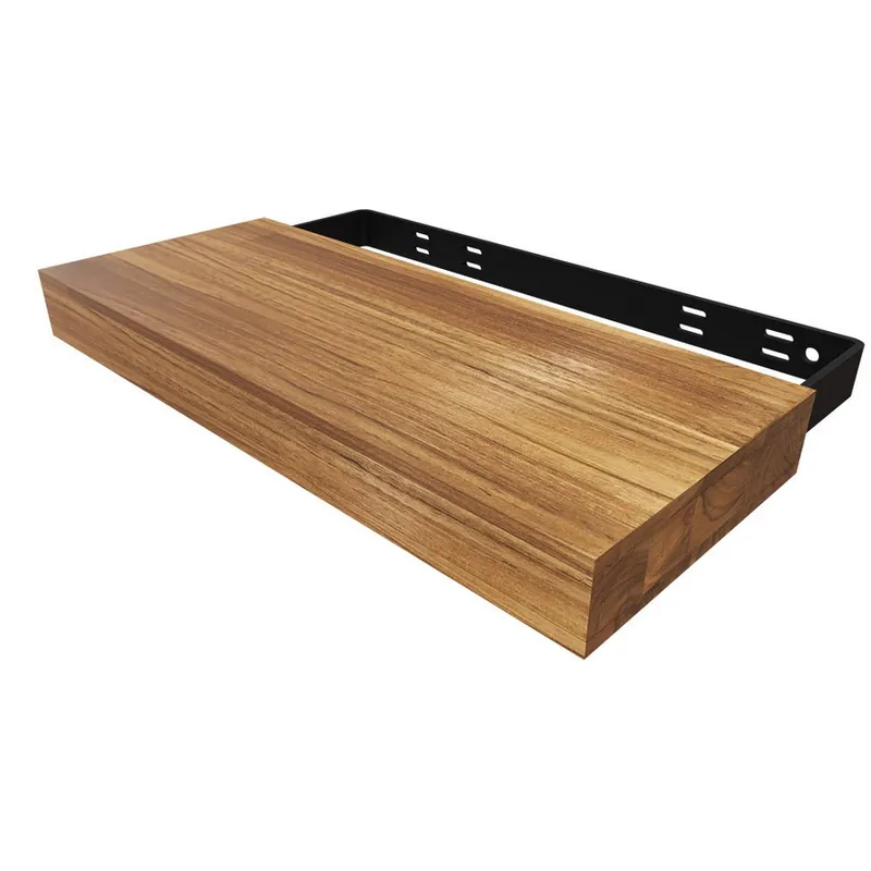 Fresh Stock 40" x 10" x 2-3/4" Teak Floating Shelf Kit Federal Brace FB-10053