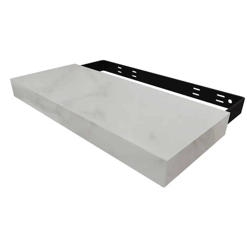 New Release 23" Porcelain Floating Shelf Kit White Marbled Federal Brace FB-09635