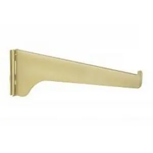 180 Series 16" Single Slotted Shelf Bracket Brass Knape and Vogt 180 BR 16 Time-Limited