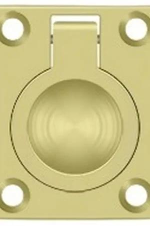 Flush Ring Pull 1-3/4" x 1-3/8" Bright Brass Deltana FRP175U3 Bargain