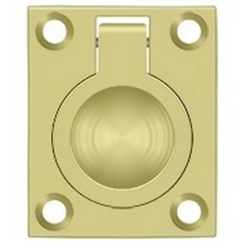 Flush Ring Pull 1-3/4" x 1-3/8" Bright Brass Deltana FRP175U3 Bargain