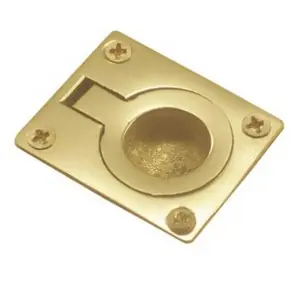 Deal Ring Pull 1-1/2" X 1-2/4" Polished Brass Epco DP423-PB