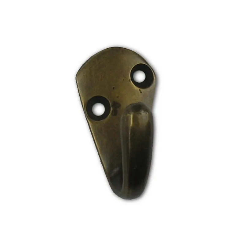 Hassle-Free Returns Small Triangle Back Hook 1-3/8" Long Antique Brass Handcrafted Hardware HHK7092