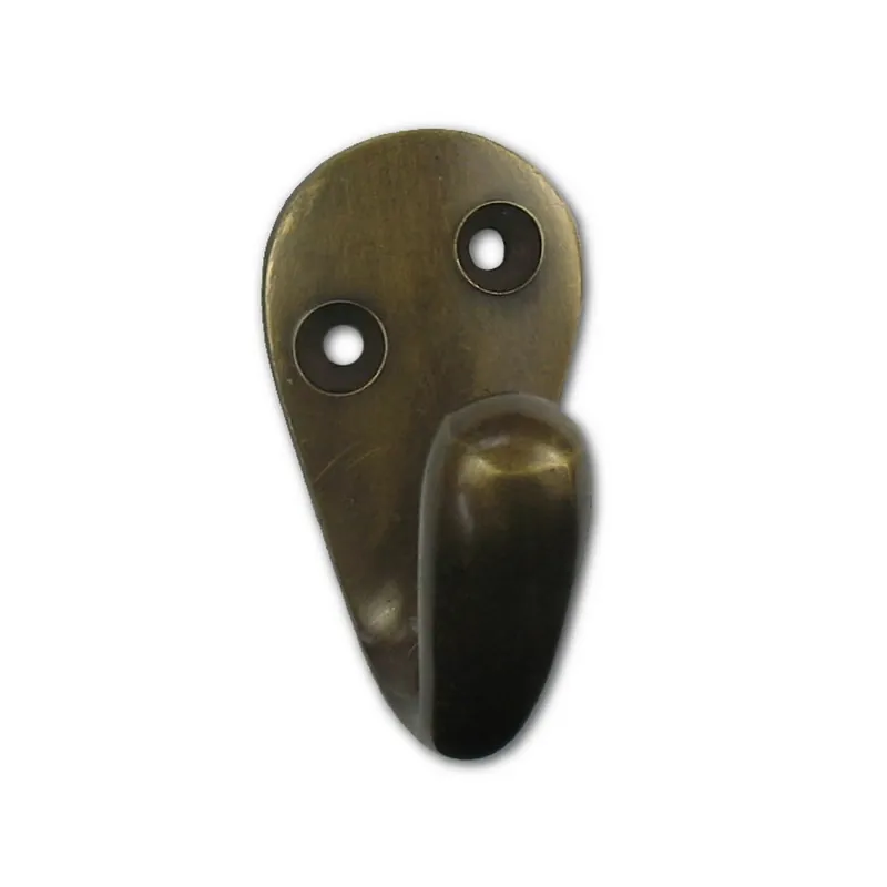 Budget Medium Triangle Back Hook 1-7/8" Long Antique Brass Handcrafted Hardware HHK7090
